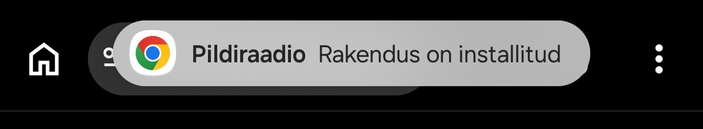Teade, et Pildiraadio rakendus on installitud